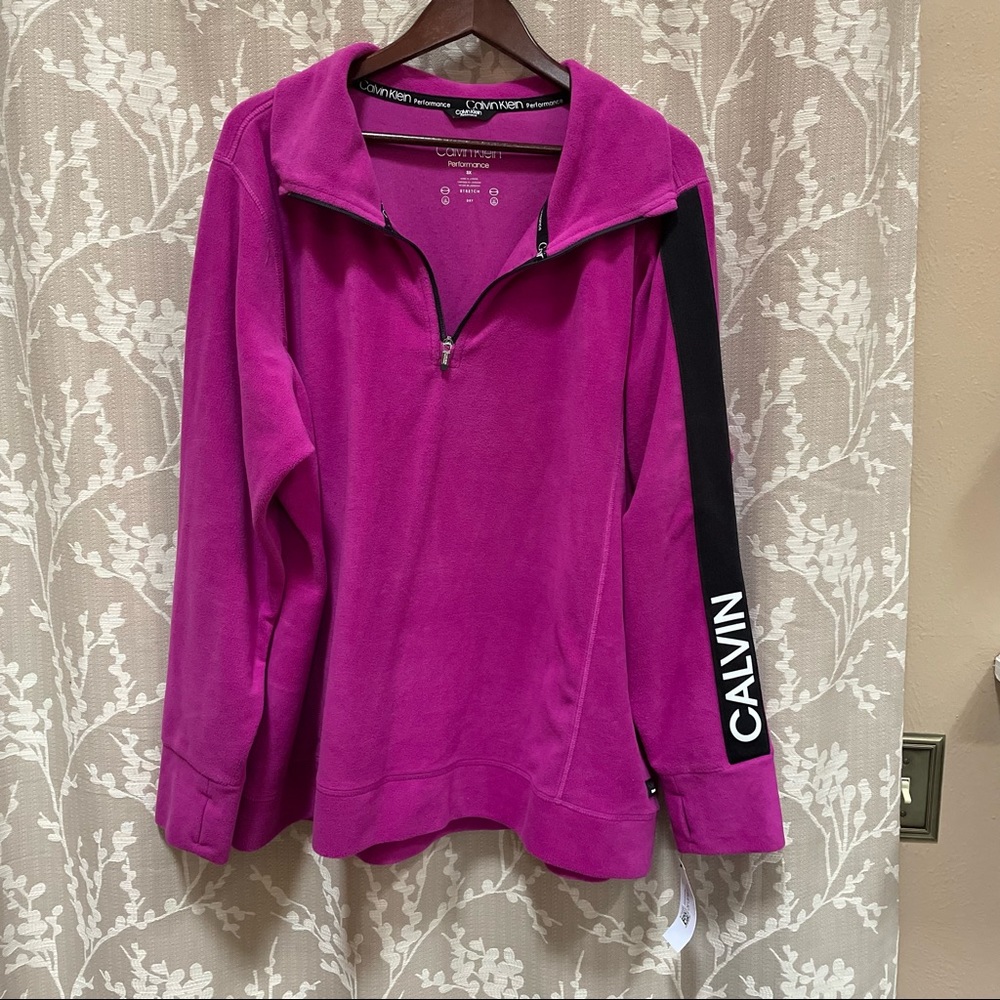 NWT gorgeous pink CK performance fleece jacket quarter zip plus size 3X